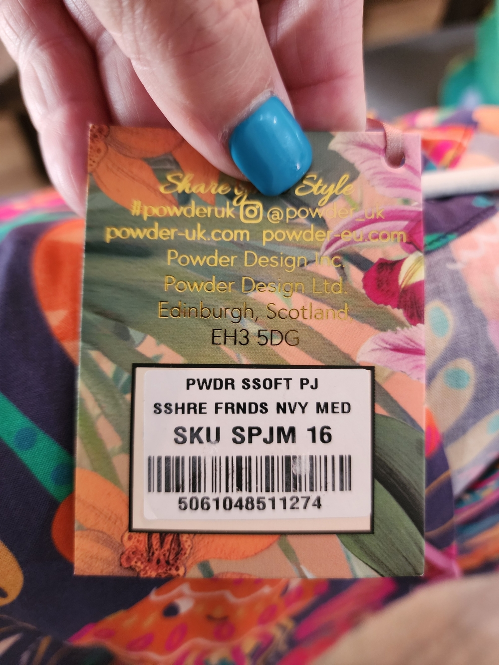 Powder Brand-Limited Edition Sea Life Pajama Set - Vibrant Navy,Pink,Orange NWT - Picture 5 of 10